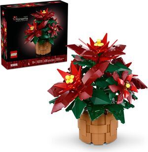 LEGO 10370 Icons Poinsettia Building Sets - Artificial Flowers for Decoration